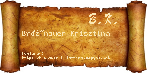 Brünauer Krisztina névjegykártya